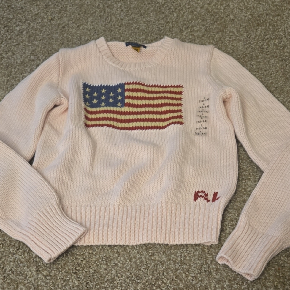 Polo by Ralph Lauren Light Pink Flag Sweater